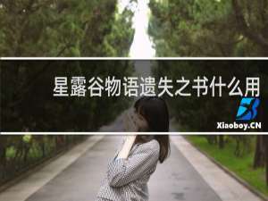 星露谷物语遗失之书什么用