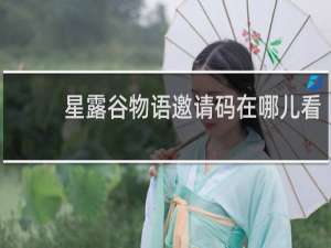 星露谷物语邀请码在哪儿看