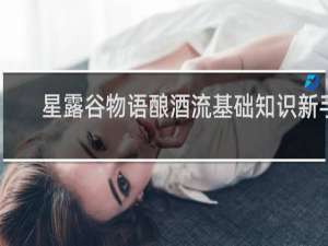 星露谷物语酿酒流基础知识新手