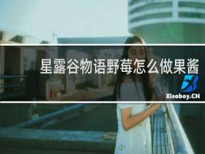 星露谷物语野莓怎么做果酱