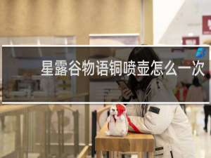 星露谷物语铜喷壶怎么一次