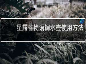星露谷物语铜水壶使用方法