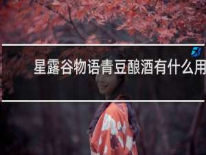 星露谷物语青豆酿酒有什么用