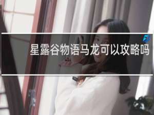 星露谷物语马龙可以攻略吗