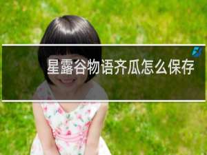 星露谷物语齐瓜怎么保存