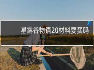 星露谷物语 材料要买吗