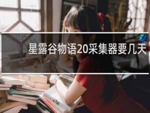 星露谷物语 采集器要几天