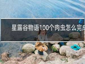 星露谷物语100个肉虫怎么完成