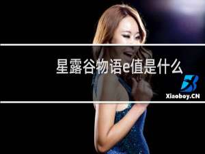 星露谷物语e值是什么