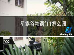 星露谷物语f11怎么调