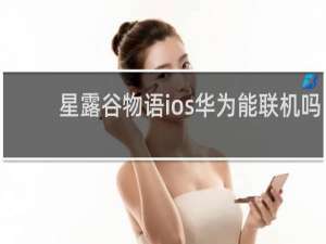 星露谷物语ios华为能联机吗