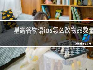 星露谷物语ios怎么改物品数量
