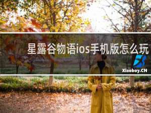 星露谷物语ios手机版怎么玩