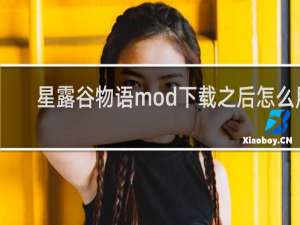 星露谷物语mod下载之后怎么用