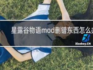 星露谷物语mod删错东西怎么办