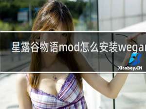 星露谷物语mod怎么安装wegame