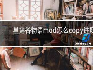 星露谷物语mod怎么copy进度