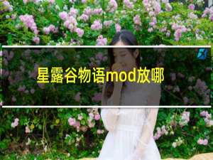 星露谷物语mod放哪