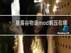 星露谷物语mod解压在哪