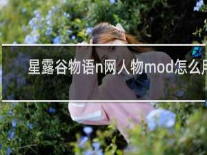 星露谷物语n网人物mod怎么用