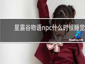 星露谷物语npc什么时候睡觉