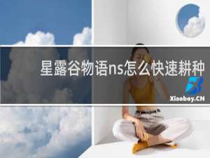 星露谷物语ns怎么快速耕种