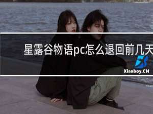 星露谷物语pc怎么退回前几天