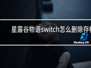 星露谷物语switch怎么删除存档