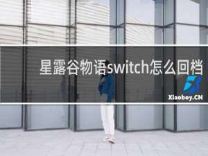 星露谷物语switch怎么回档