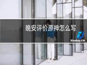 晚安评价原神怎么写