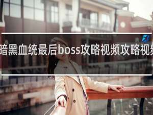 暗黑血统最后boss攻略视频攻略视频攻略
