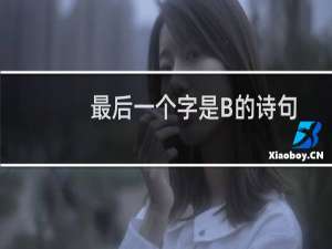 最后一个字是B的诗句