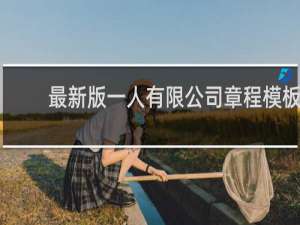 最新版一人有限公司章程模板