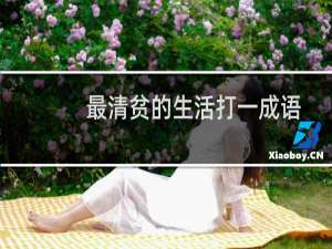 最清贫的生活打一成语