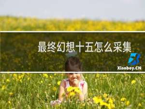 最终幻想十五怎么采集