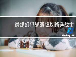 最终幻想战略版攻略选战士