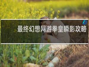 最终幻想网游拳皇瞬影攻略