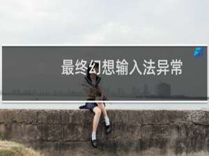 最终幻想输入法异常