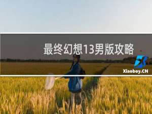 最终幻想13男版攻略