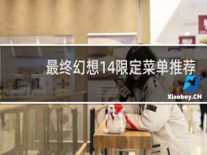 最终幻想14限定菜单推荐