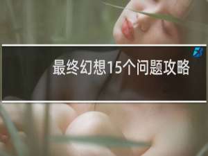 最终幻想15个问题攻略