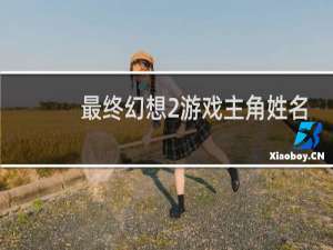 最终幻想2游戏主角姓名