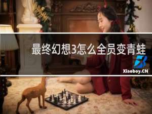 最终幻想3怎么全员变青蛙