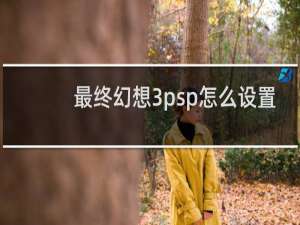 最终幻想3psp怎么设置