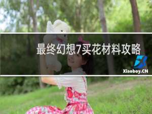 最终幻想7买花材料攻略