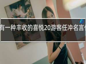 有一种丰收的喜悦 游客任冲名言什么梗