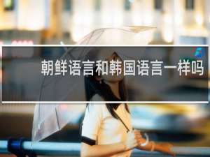 朝鲜语言和韩国语言一样吗