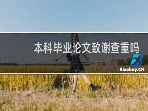 本科毕业论文致谢查重吗
