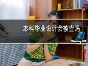 本科毕业设计会被查吗