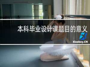 本科毕业设计课题目的意义